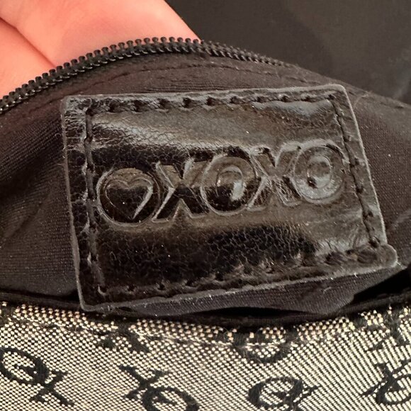Vintage Small Black & Gray White XOXO Handbag Purse Inside Pockets Y2K - Picture 12 of 12